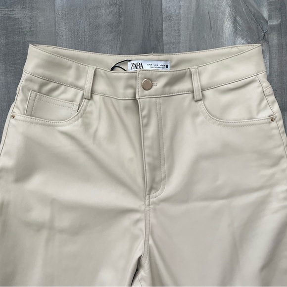 SOLD Zara Faux Leather High-Rise Mom-Fit Pants - Picture 2 of 4